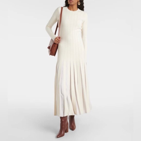 Gabriela Hearst Dresses & Skirts - Gabriela Hearst Ivory Ribbed Knit Virgin Wool Silk Maxi Dress NWT